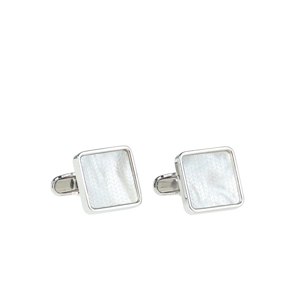 HENRY BUCKS Brass Cufflink SILVER/WHITE - Henry Bucks