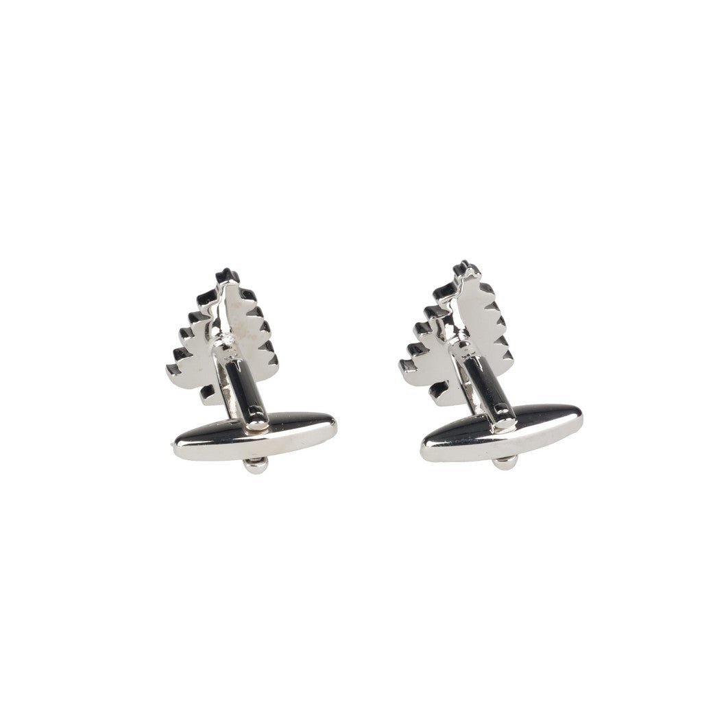 HENRY BUCKS Christmas Tree Cufflink SILVER/GREEN - Henry Bucks