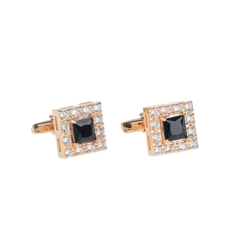 HENRY BUCKS Gold Stud Cufflink GOLD/BLACK - Henry Bucks