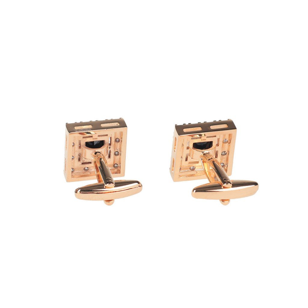 HENRY BUCKS Gold Stud Cufflink GOLD/BLACK - Henry Bucks
