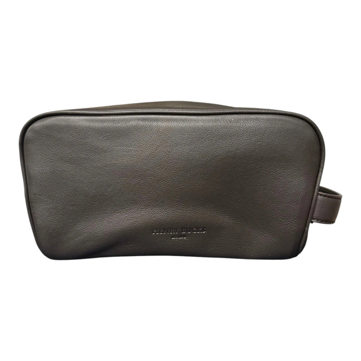 HENRY BUCKS Leather Toiletry Bag COGNAC BROWN - Henry Bucks