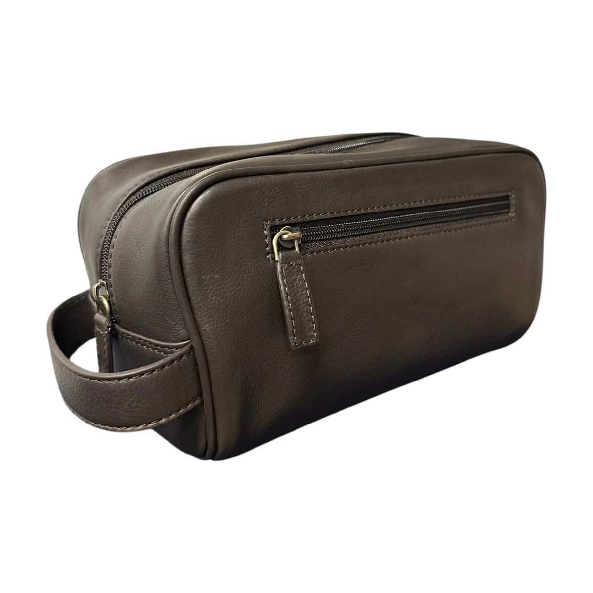 HENRY BUCKS Leather Toiletry Bag COGNAC BROWN - Henry Bucks