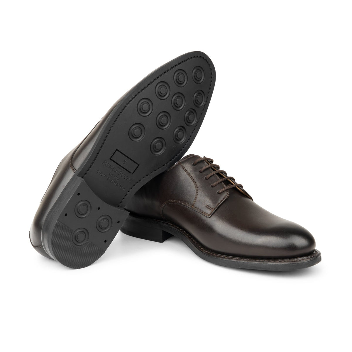 HENRY BUCKS London Derby Rubber Sole DARK BROWN - Henry Bucks