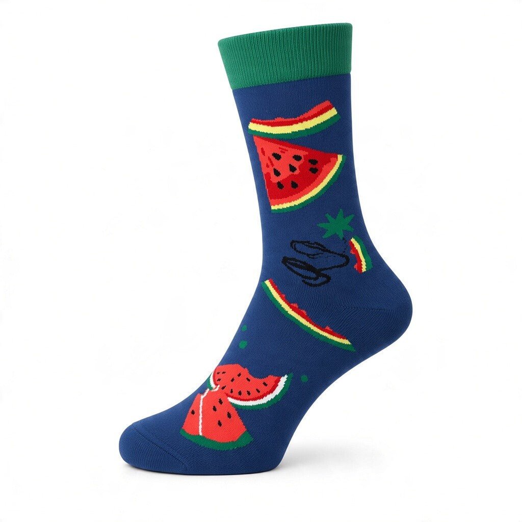 HENRY BUCKS Novelty Cotton Socks NAVY/RED - Henry Bucks