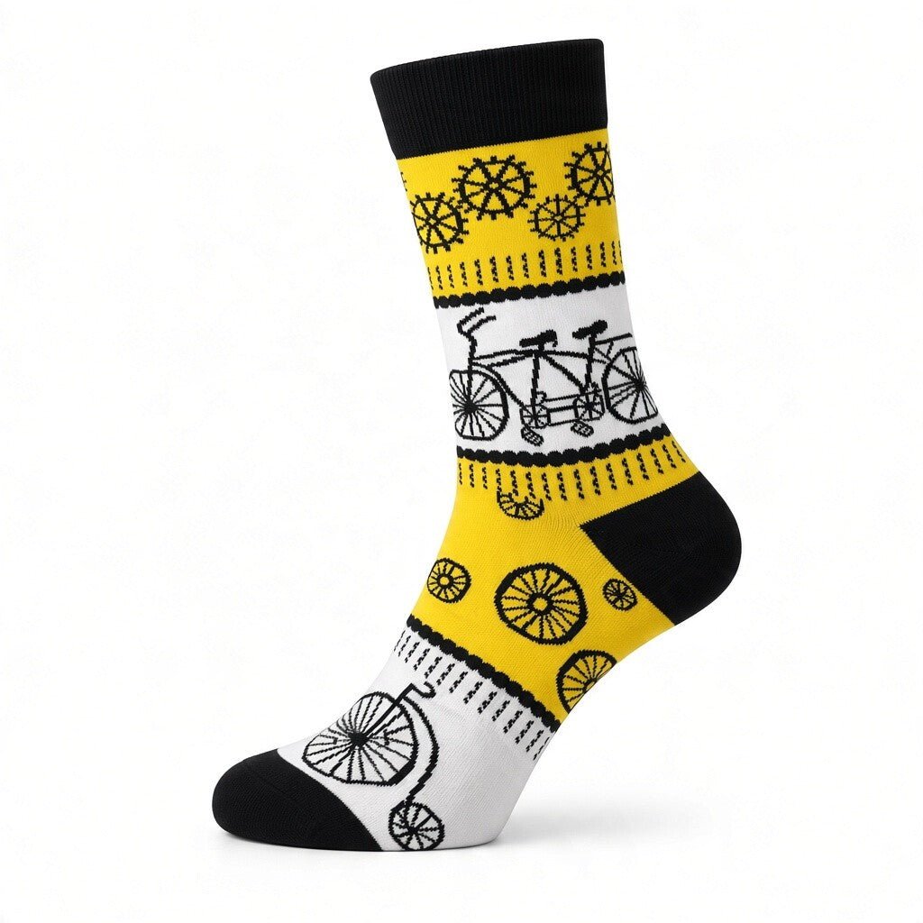 HENRY BUCKS Novelty Cotton Socks WHITE/YELLOW - Henry Bucks