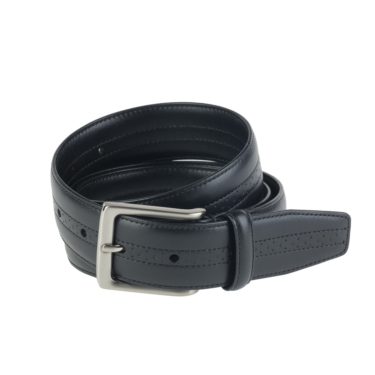 HENRY BUCKS Perforated Dress Belt BLACK - Henry Bucks