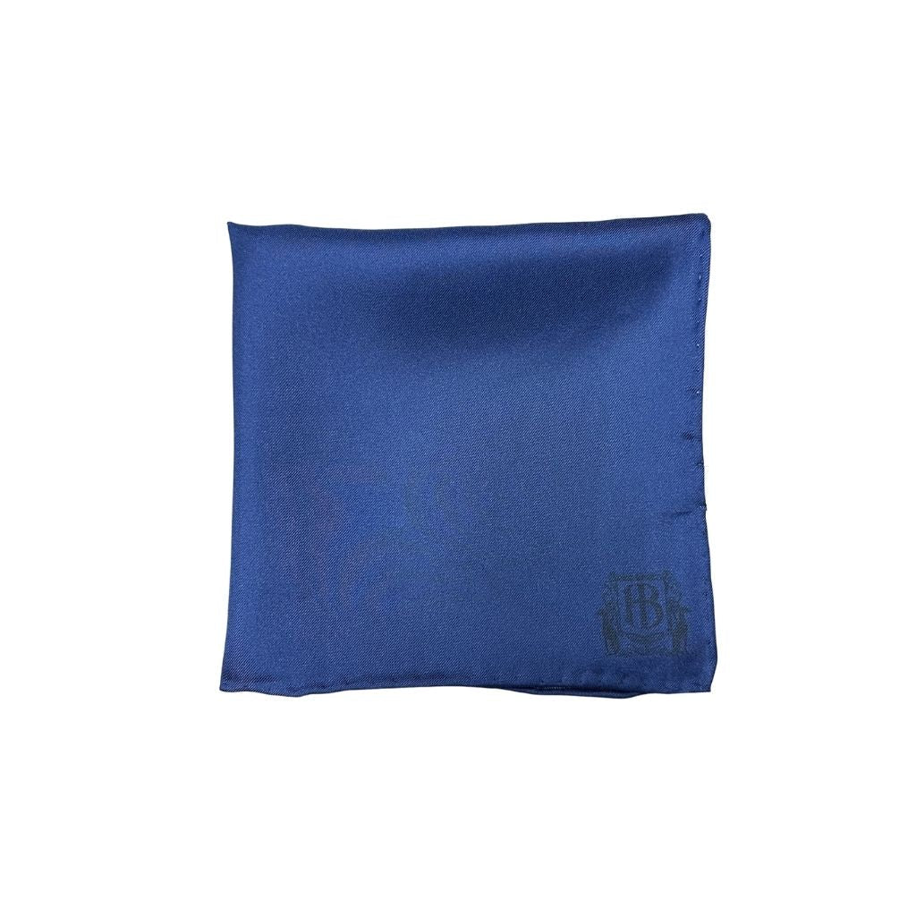 HENRY Bucks Plain Crest Pocket Square NAVY - Henry Bucks
