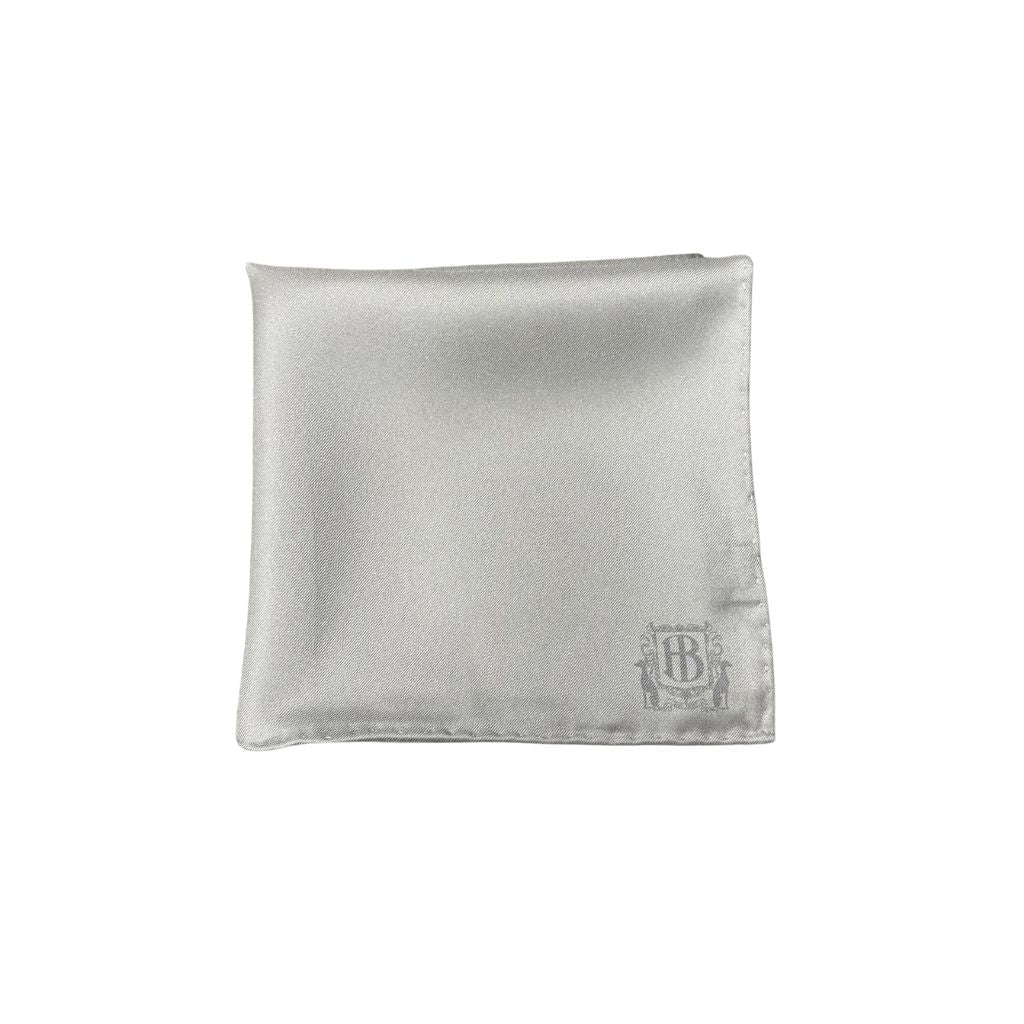 HENRY BUCKS Plain Crest Pocket Square SILVER - Henry Bucks