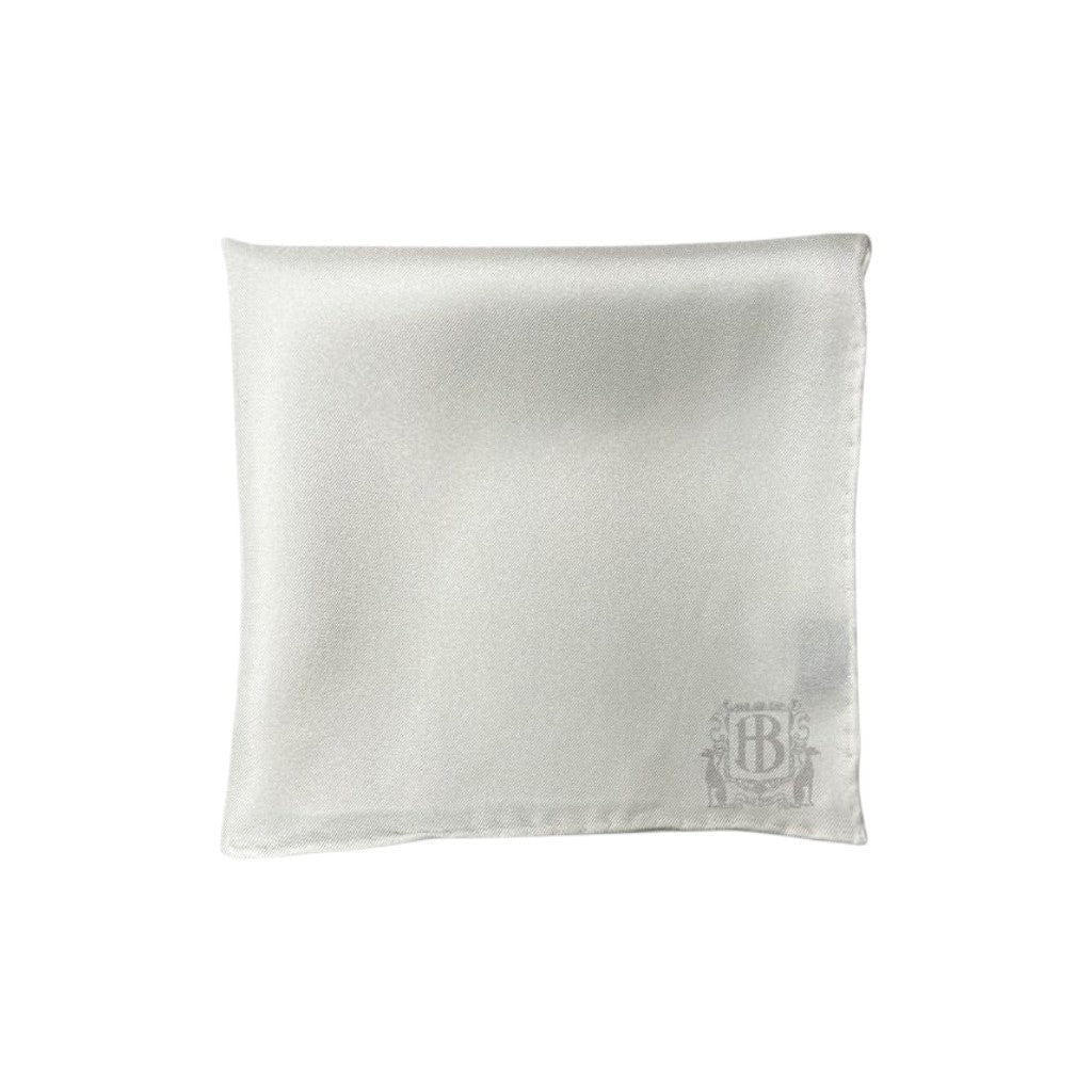 HENRY BUCKS Plain Crest Pocket Square WHITE - Henry Bucks