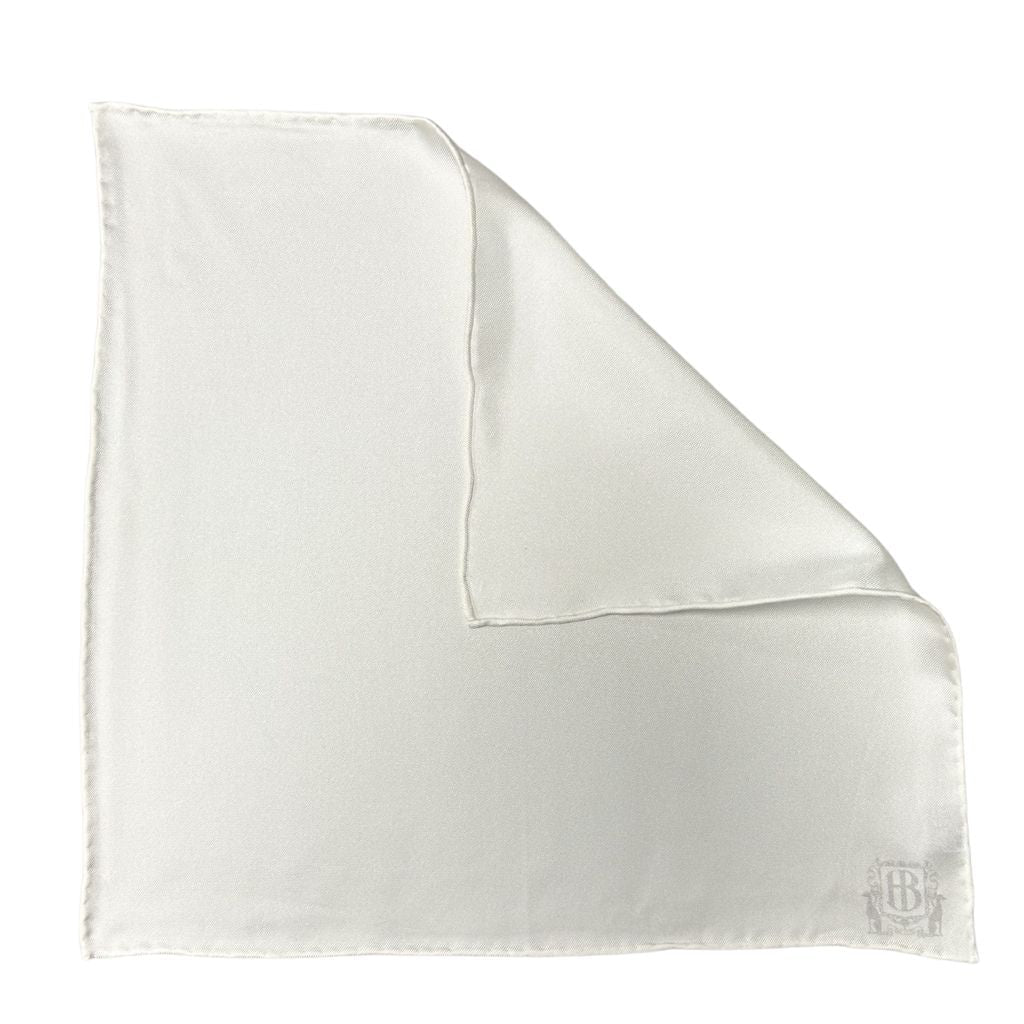 HENRY BUCKS Plain Crest Pocket Square WHITE - Henry Bucks