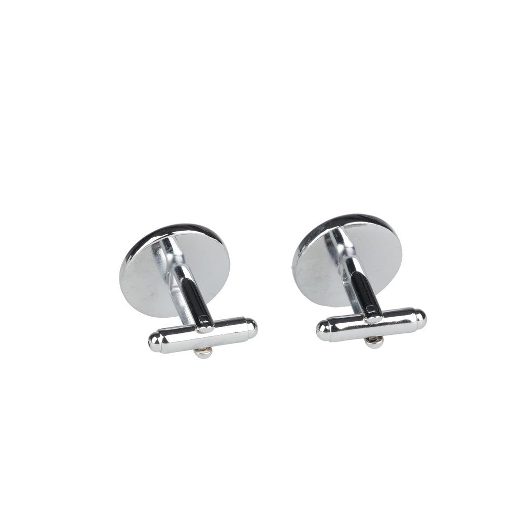 HENRY BUCKS Round Stud Cufflink SILVER/BLUE - Henry Bucks