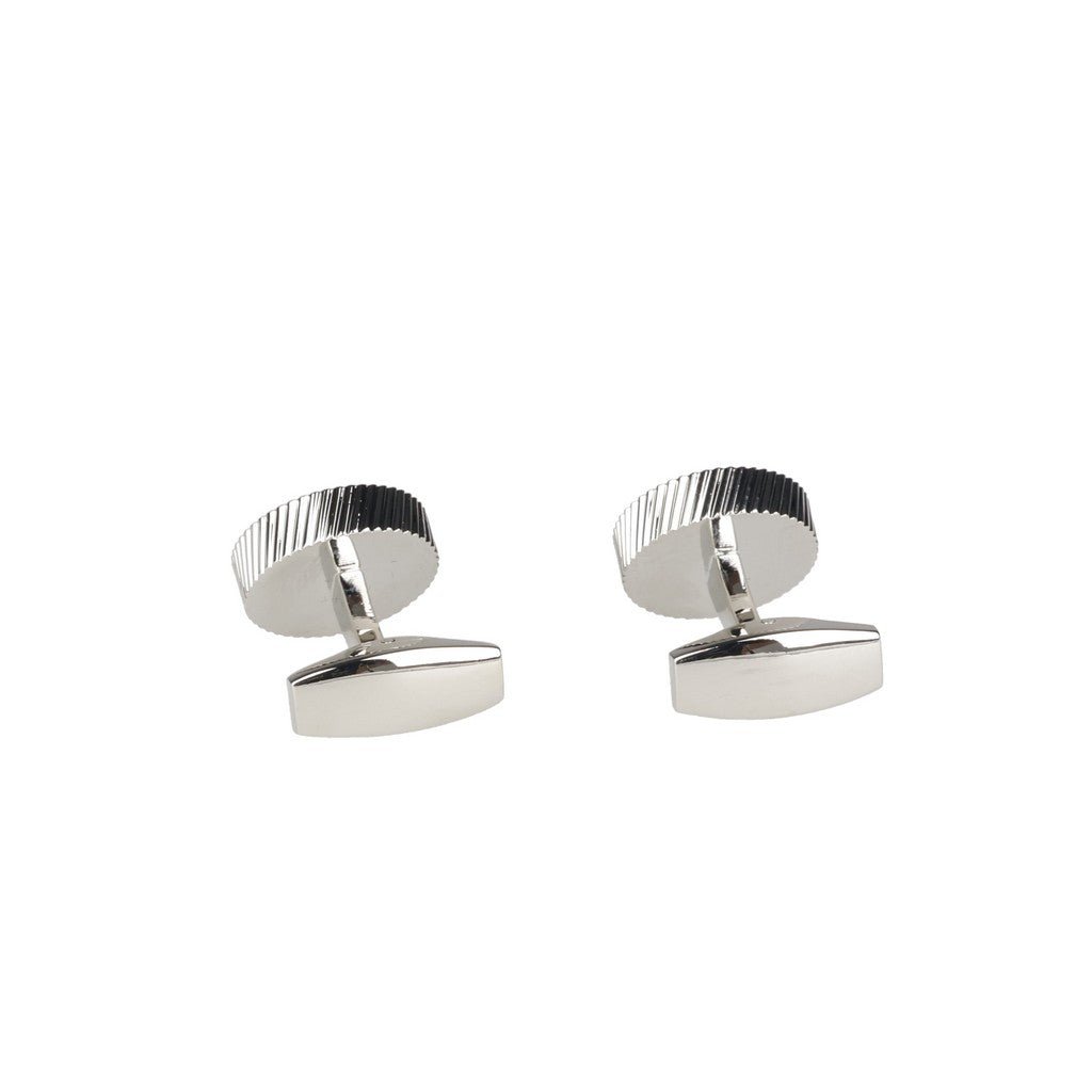 HENRY BUCKS Round Wooden Cufflink SILVER/ORANGE - Henry Bucks