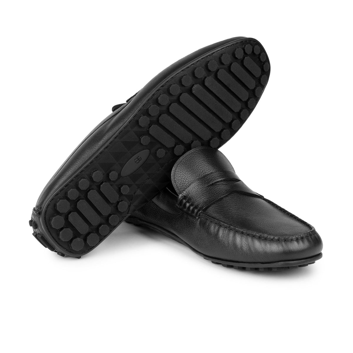 HENRY BUCKS Sorrento Penny Loafer Rubber Sole BLACK - Henry Bucks
