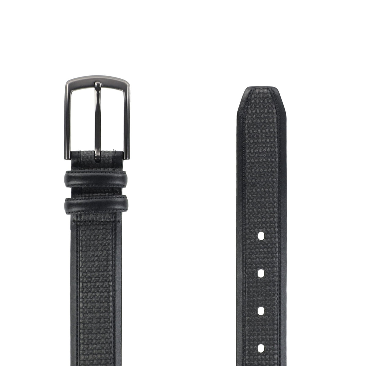 HENRY BUCKS Textured Basket Weave Belt BLACK - Henry Bucks