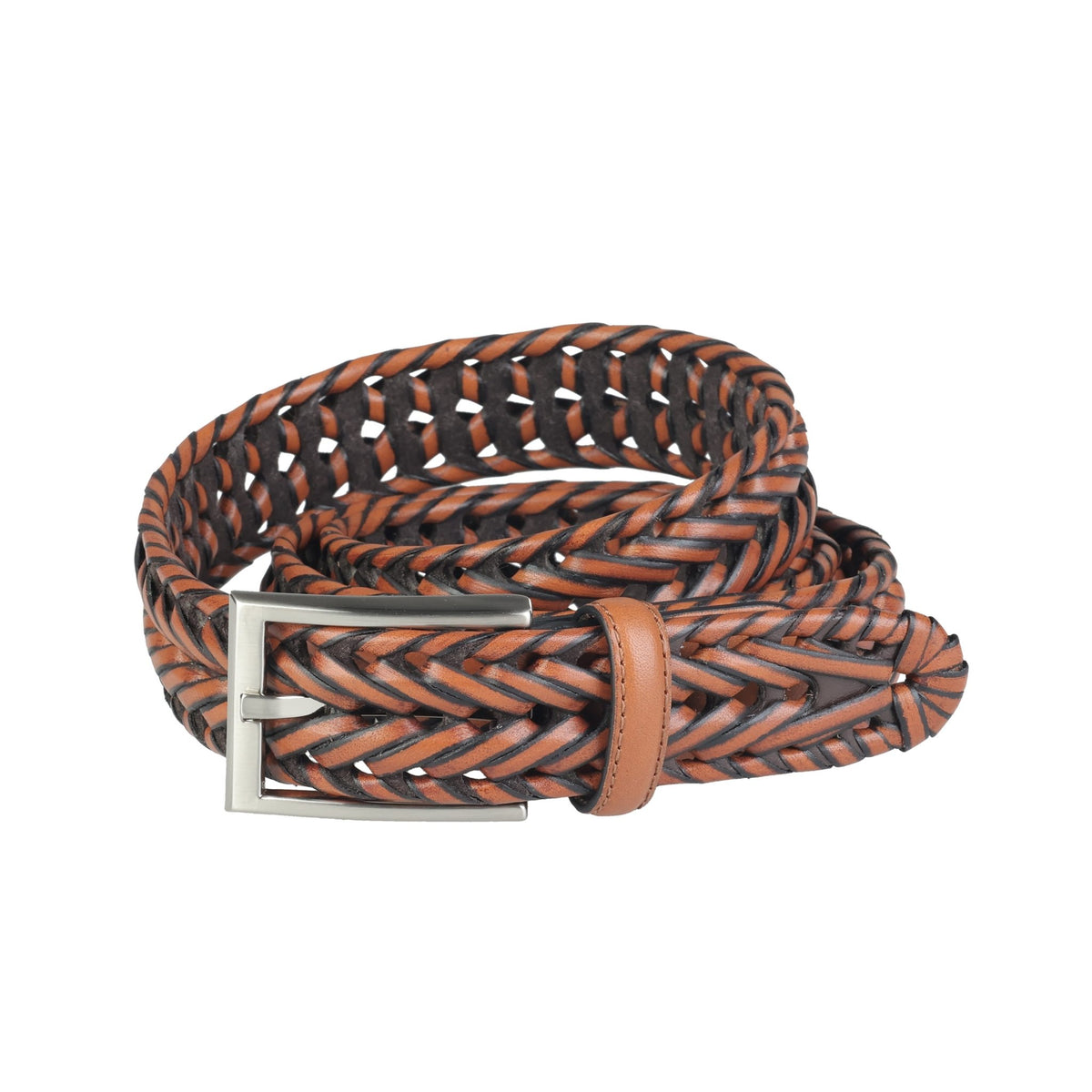 HENRY BUCKS Woven Leather Belt TAN - Henry Bucks
