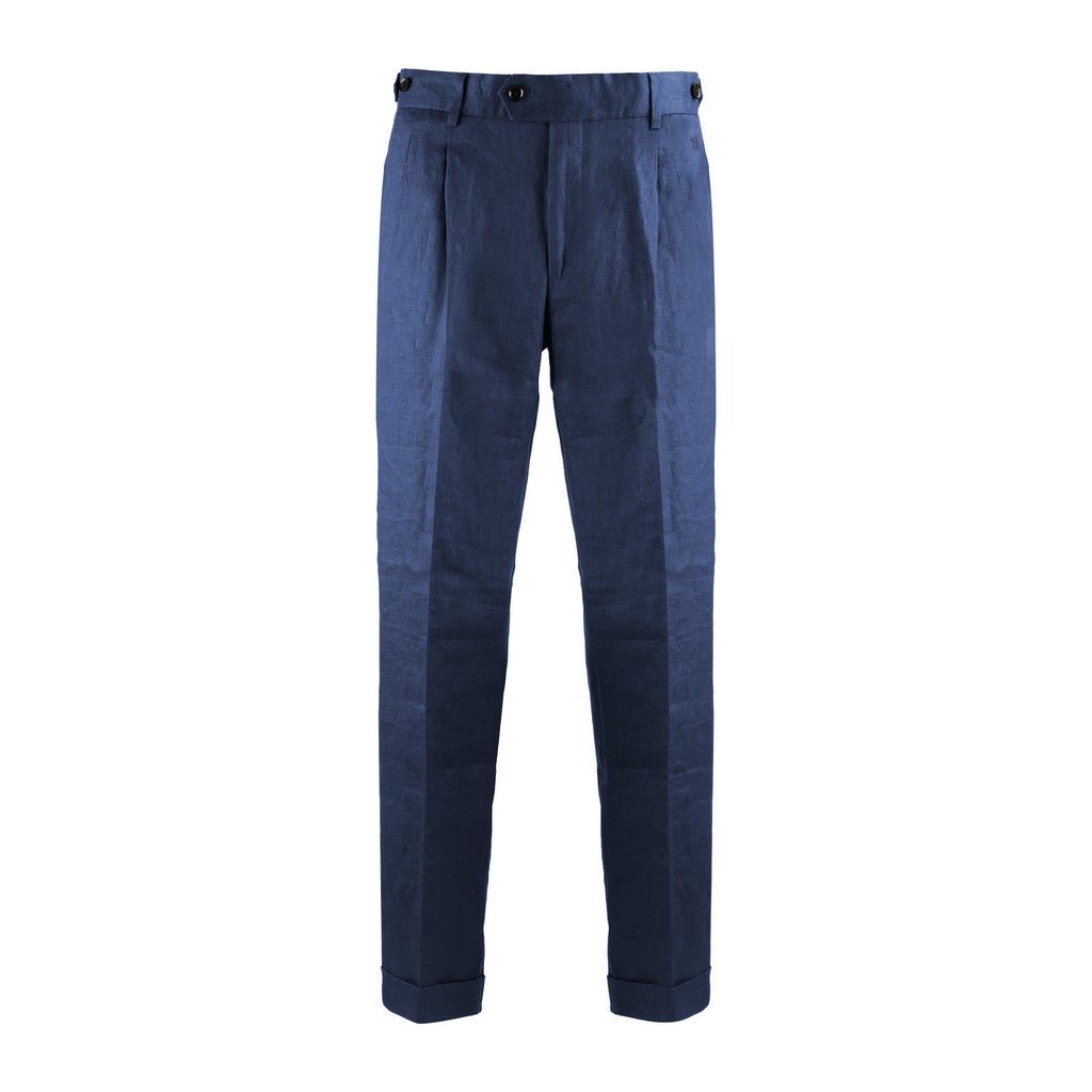 HENRY Linen Pleat Front Chino NAVY - Henry Bucks