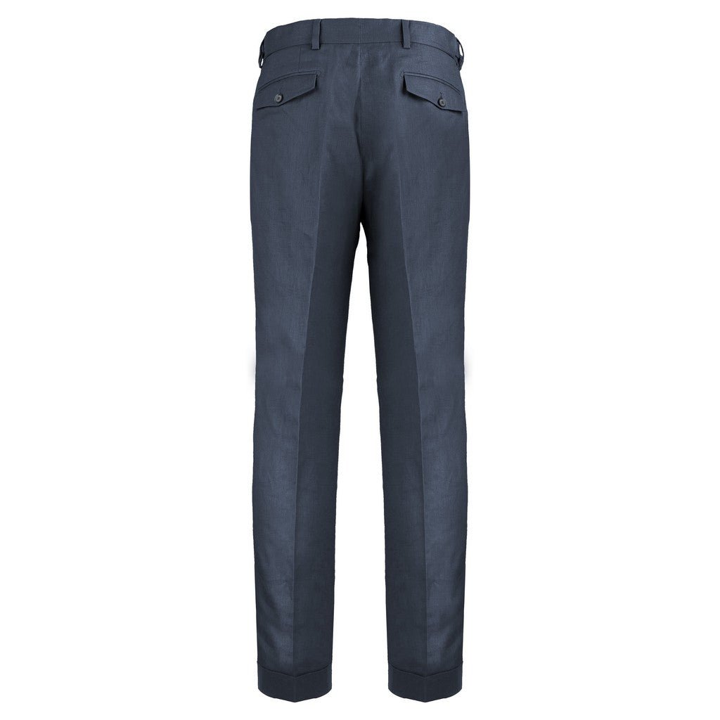 HENRY Linen Pleat Front Trousers DARK NAVY - Henry Bucks