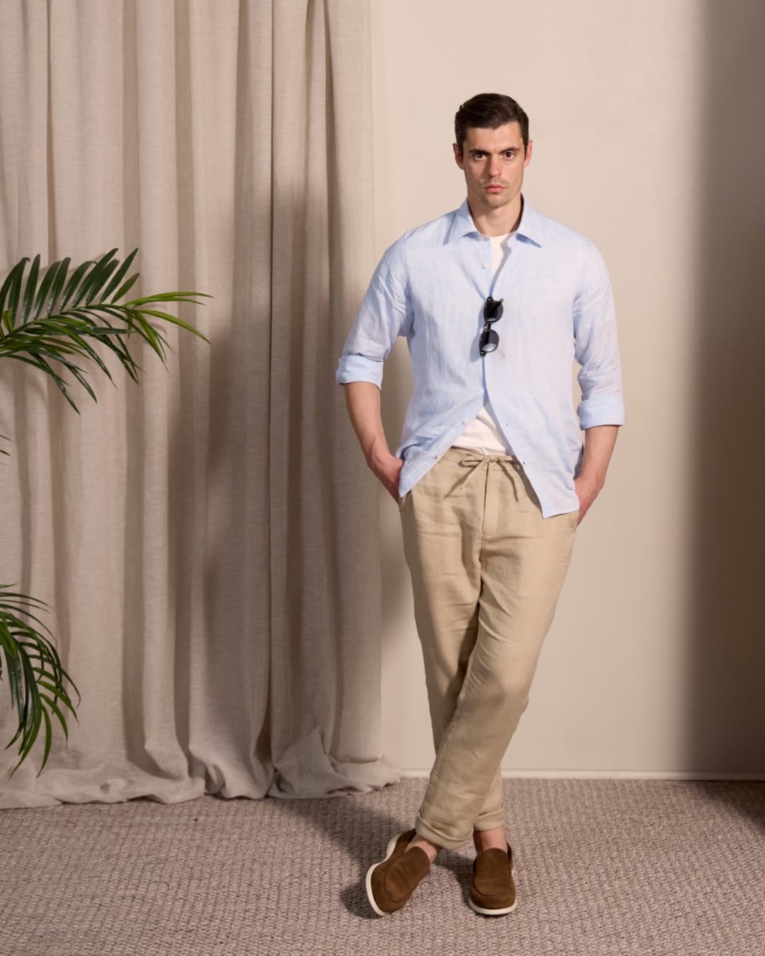 HENRY Linen Relaxed Chino BEIGE - Henry Bucks