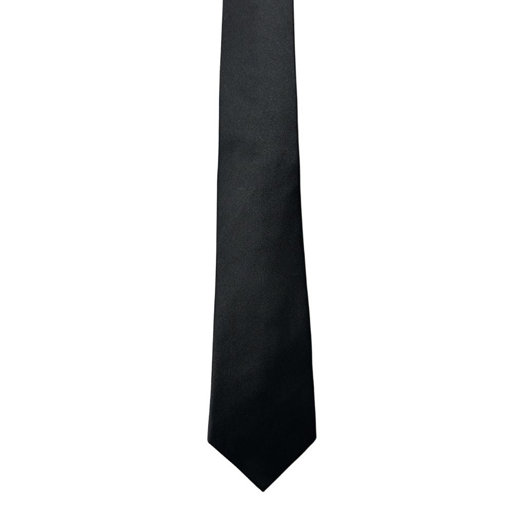 HENRY Plain 8cm Silk Tie BLACK - Henry Bucks