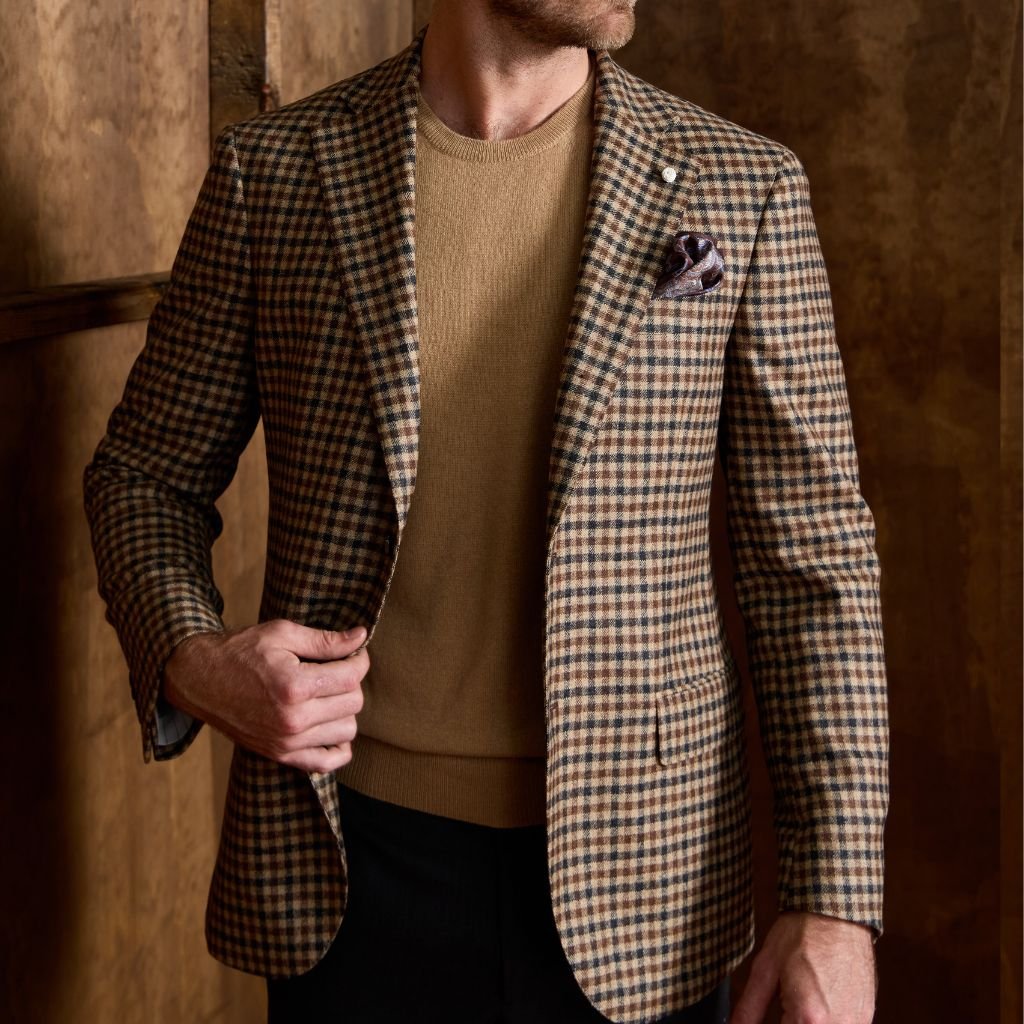 Henry Sartorial Cashmere Crew Neck Knit BEIGE - Henry Bucks