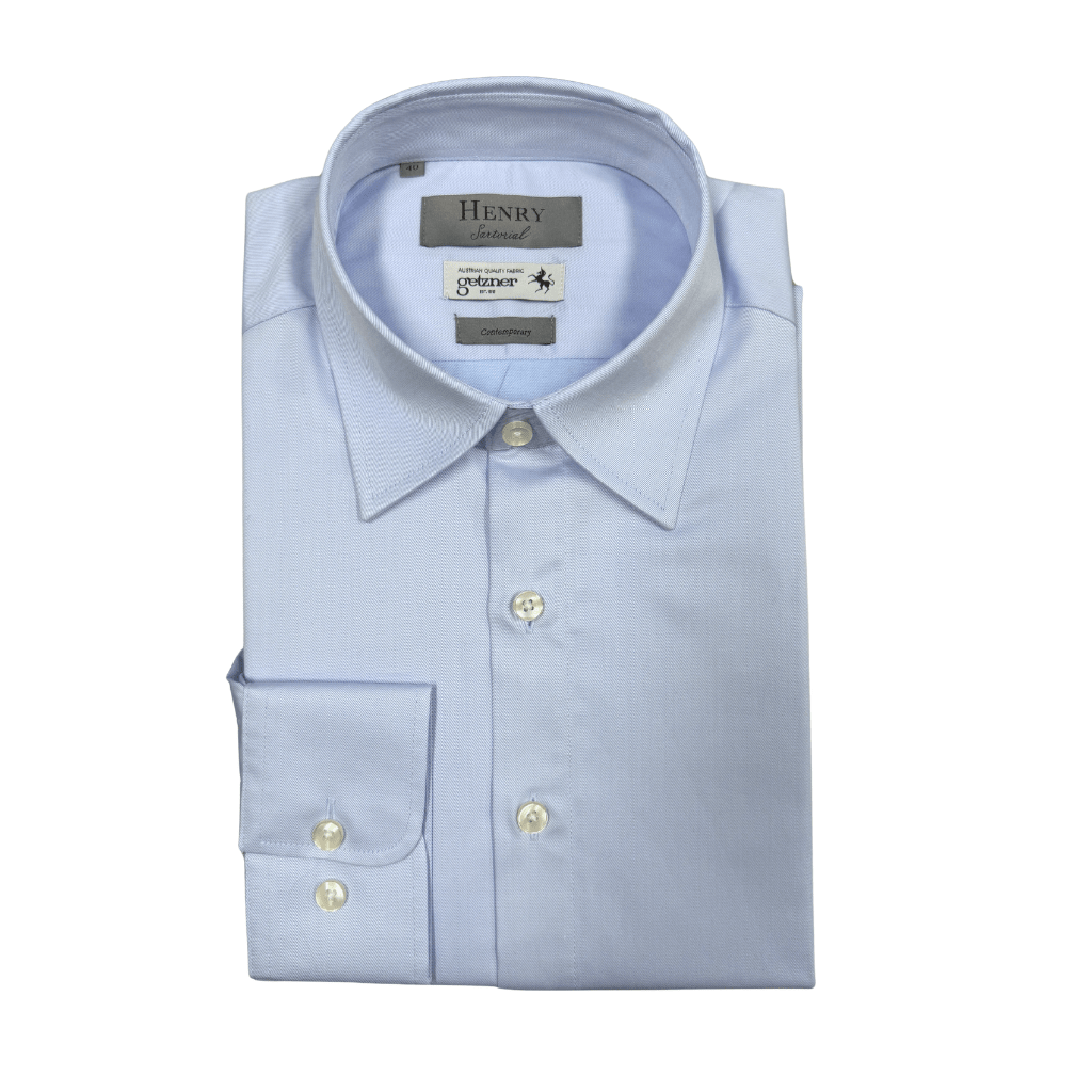 HENRY SARTORIAL Commodore Comfort Business Shirt LIGHT BLUE - Henry Bucks