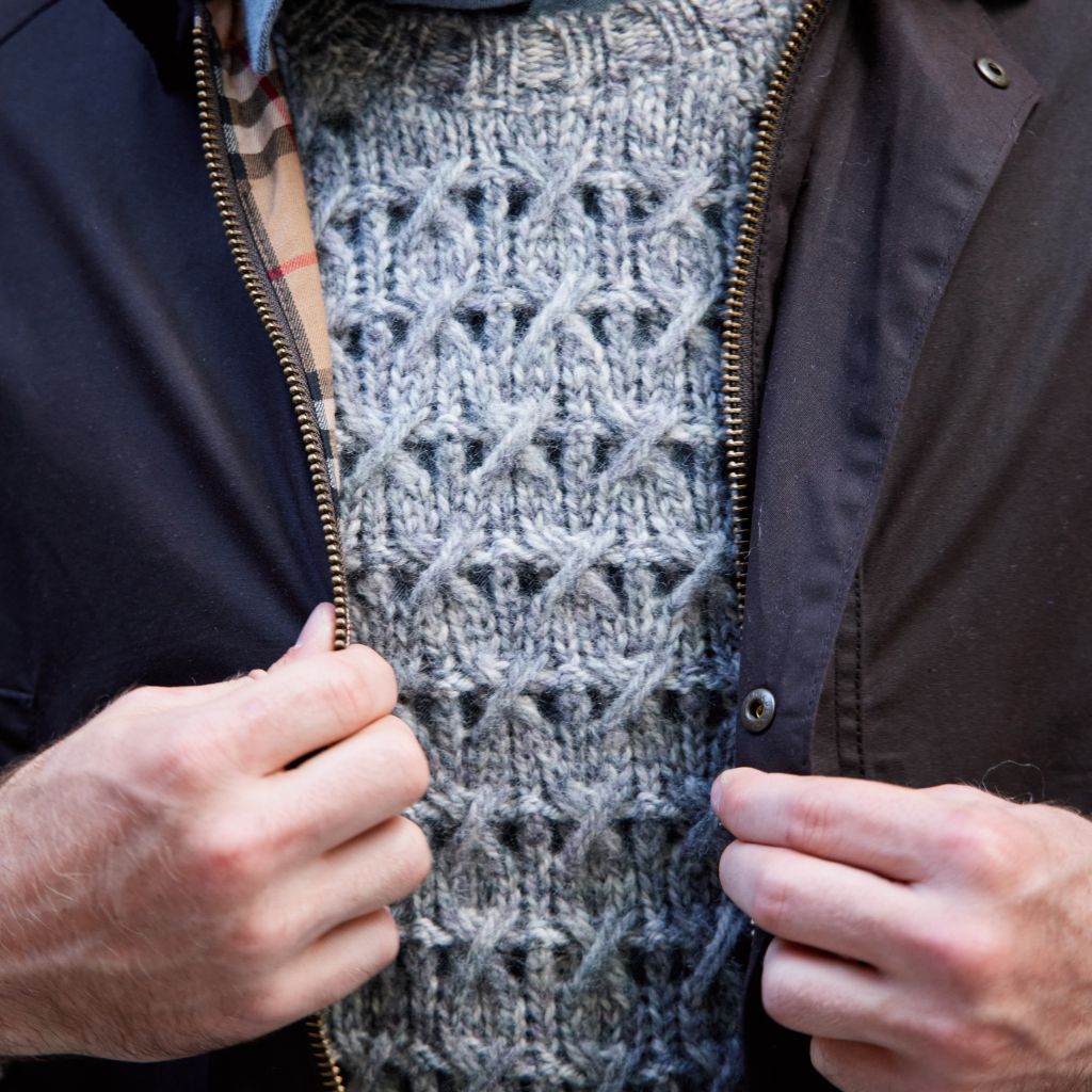 HENRY SARTORIAL Crew Neck Knit NAVY/CHARCOAL - Henry Bucks