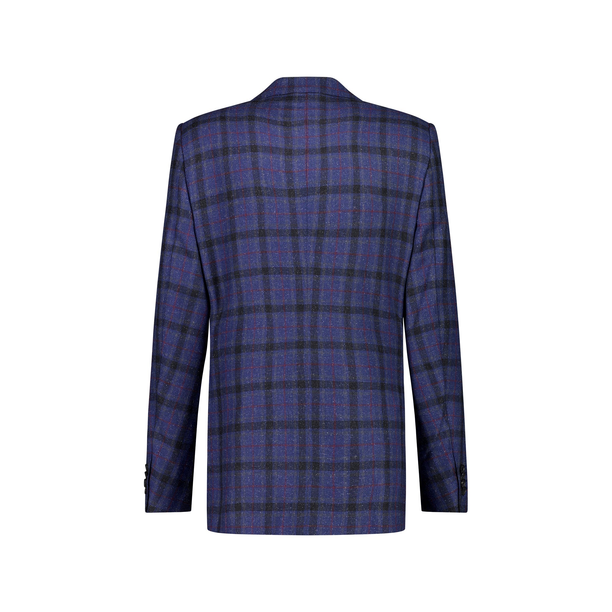 HENRY SARTORIAL DORMEUIL Wool/Silk Check Jacket SOFT BURGUNDY/NAVY REG - Henry BucksBlazers33AW230006 - BURGNAVY - R - 48