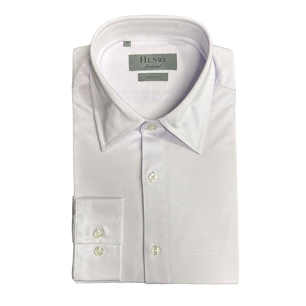 HENRY SARTORIAL Fashion Cotton Birdseye Shirt PURPLE - Henry Bucks
