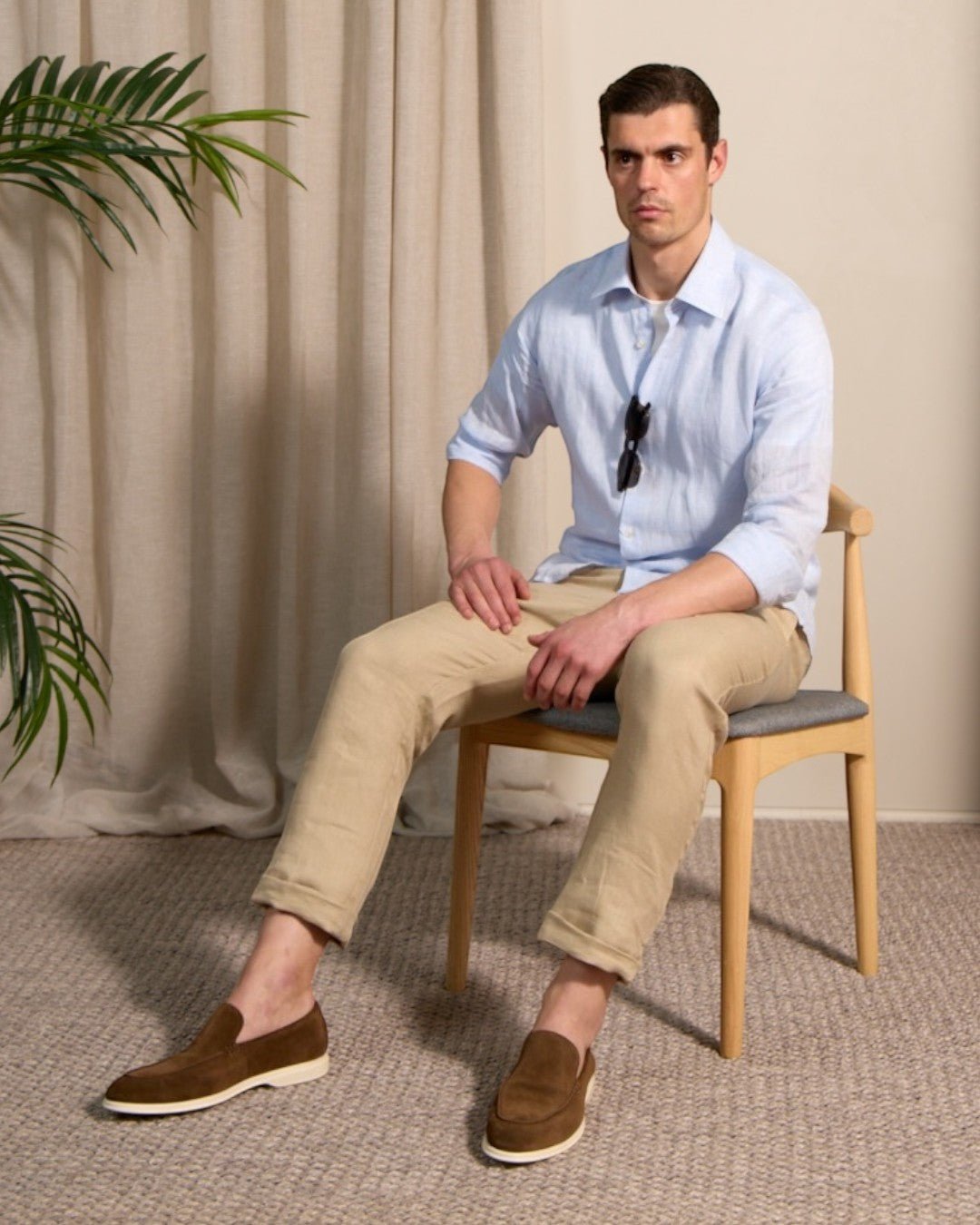 HENRY SARTORIAL Fashion Soft Linen Shirt SKY - Henry Bucks