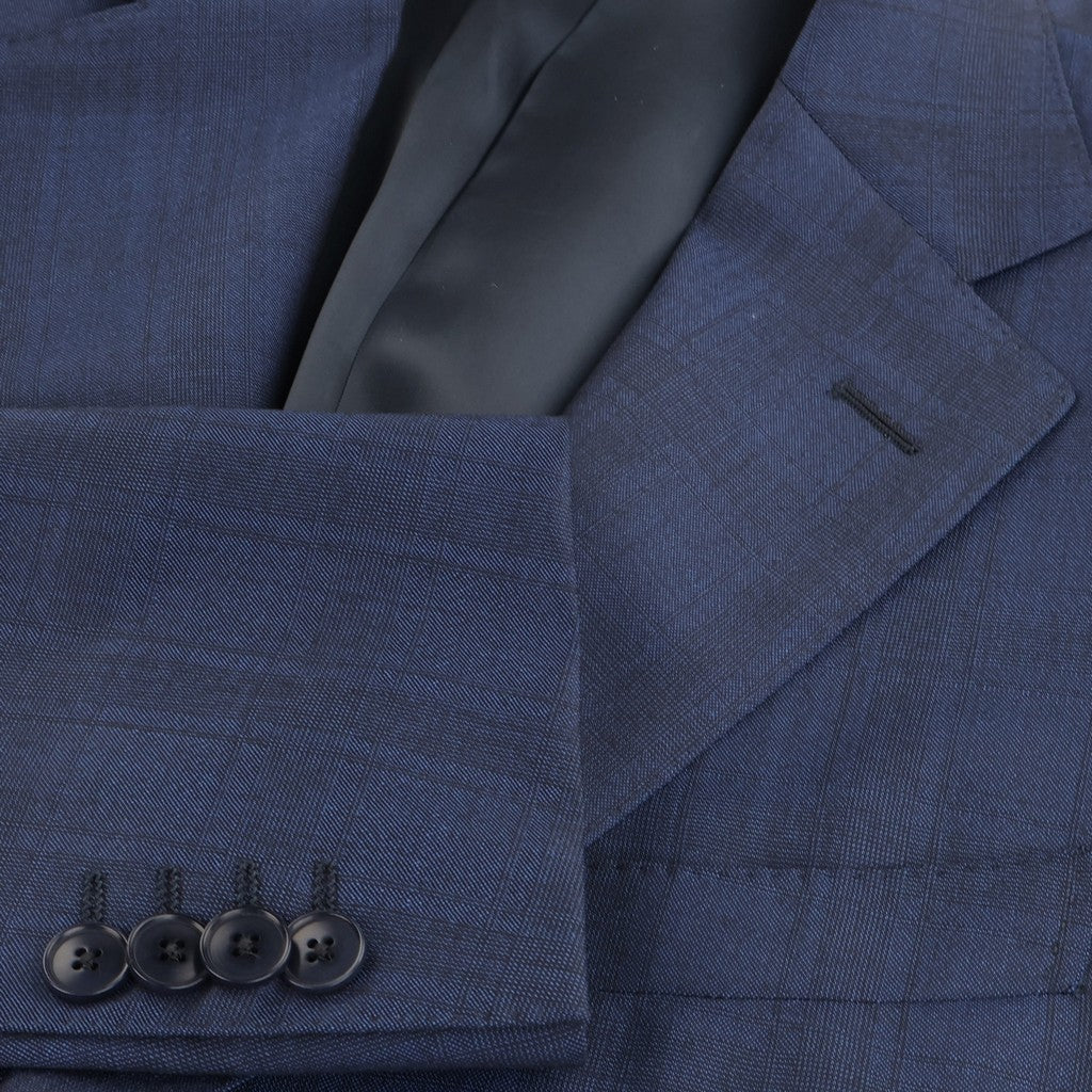 HENRY SARTORIAL HERITAGE Check Wool Suit BLUE - Henry Bucks