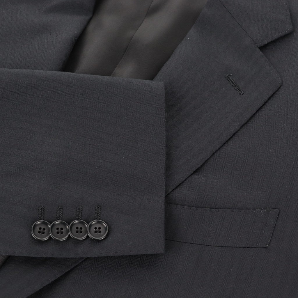 HENRY SARTORIAL HERITAGE Herringbone Wool Business Suit BLACK REG - Henry Bucks