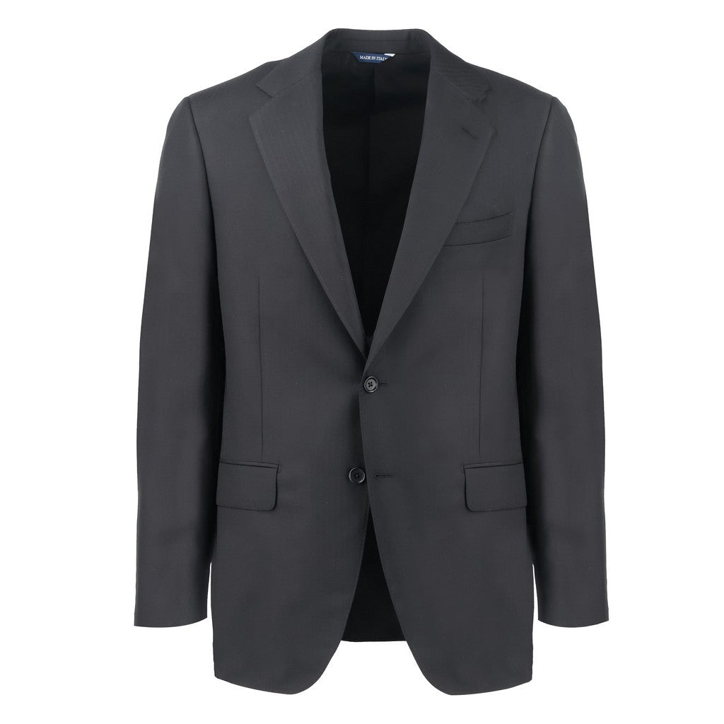 HENRY SARTORIAL HERITAGE Herringbone Wool Business Suit NAVY REG - Henry Bucks