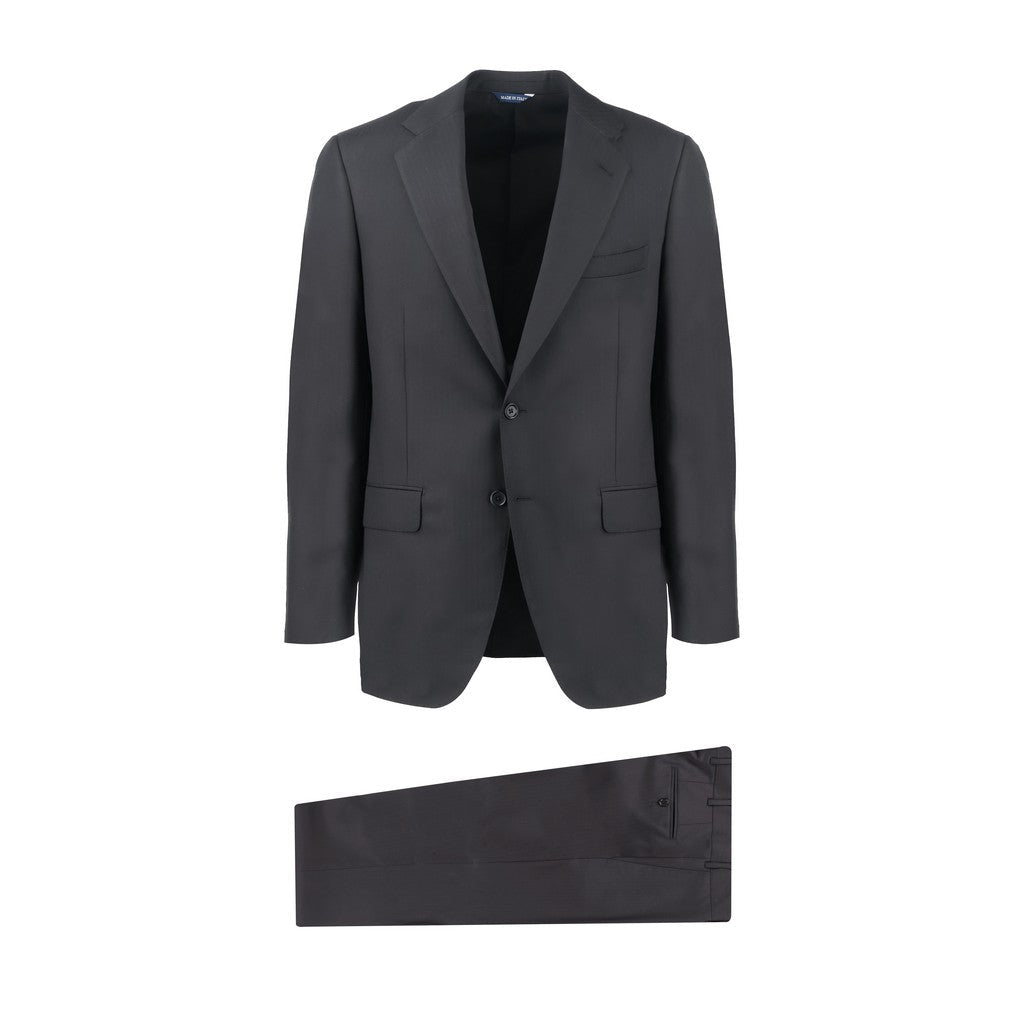 HENRY SARTORIAL HERITAGE Herringbone Wool Business Suit NAVY REG - Henry Bucks