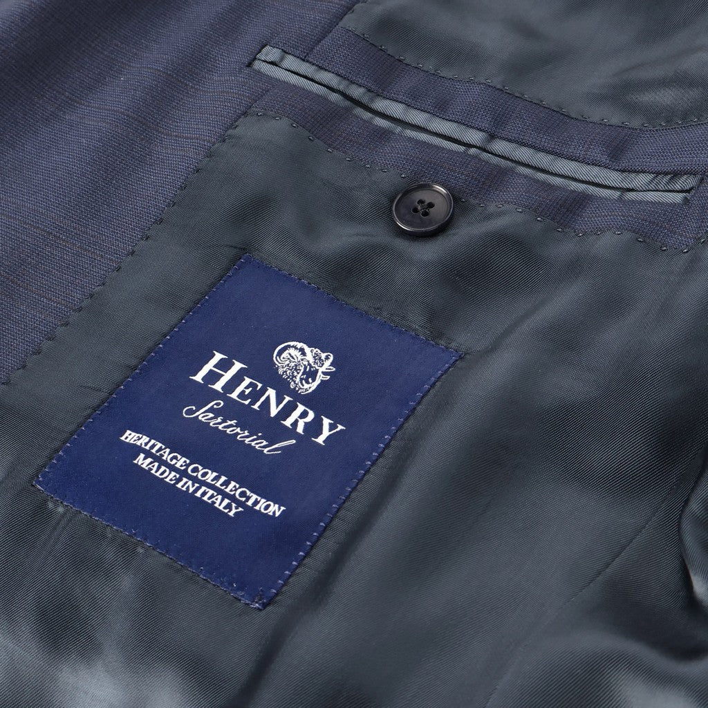 HENRY SARTORIAL HERITAGE Single Breasted Wool Business Suit NAVY REG - Henry Bucks