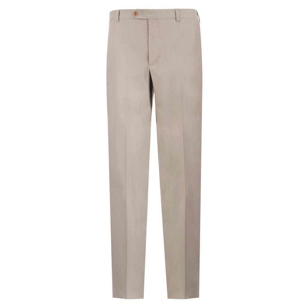 HENRY SARTORIAL HERITAGE Traveller Wool Trousers BEIGE - Henry Bucks