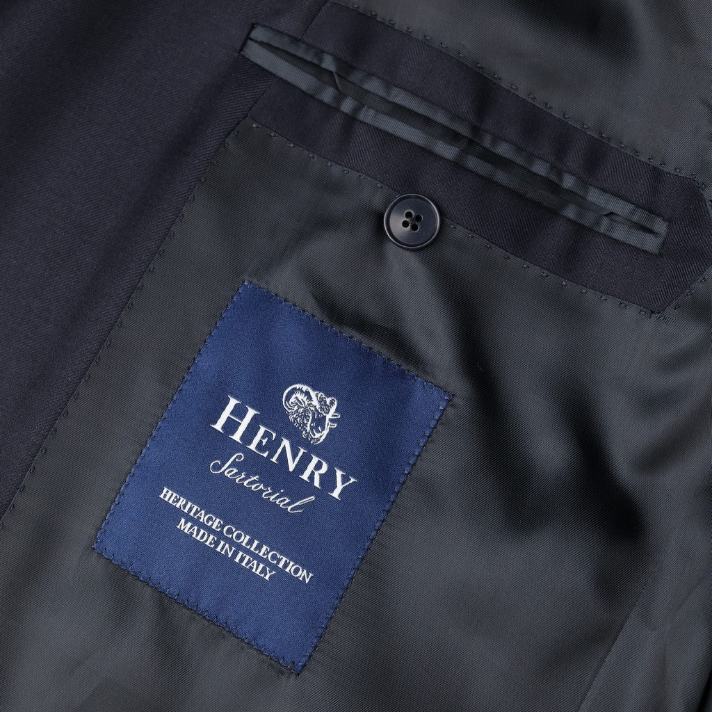 HENRY SARTORIAL HERITAGE Twill Wool Buiness Suit NAVY REG - Henry Bucks