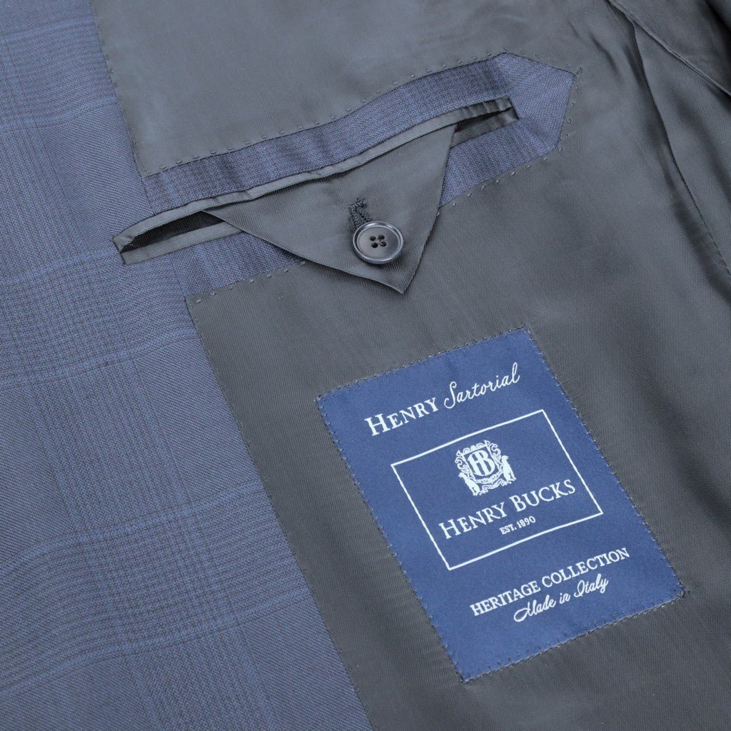 HENRY SARTORIAL HERITAGE Zegna Trofeo Wool Check Suit NAVY - Henry Bucks