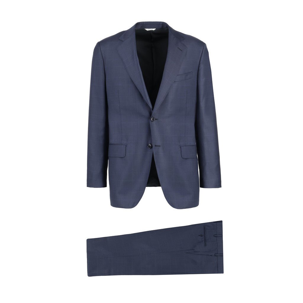 HENRY SARTORIAL HERITAGE Zegna Trofeo Wool Check Suit NAVY - Henry Bucks