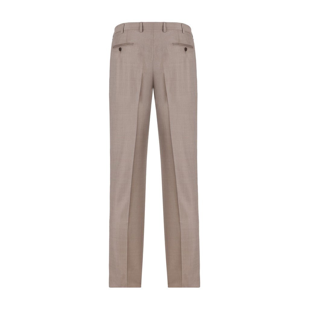 HENRY SARTORIAL HERITAGE Zegna Trofeo Wool Trouser BEIGE - Henry Bucks