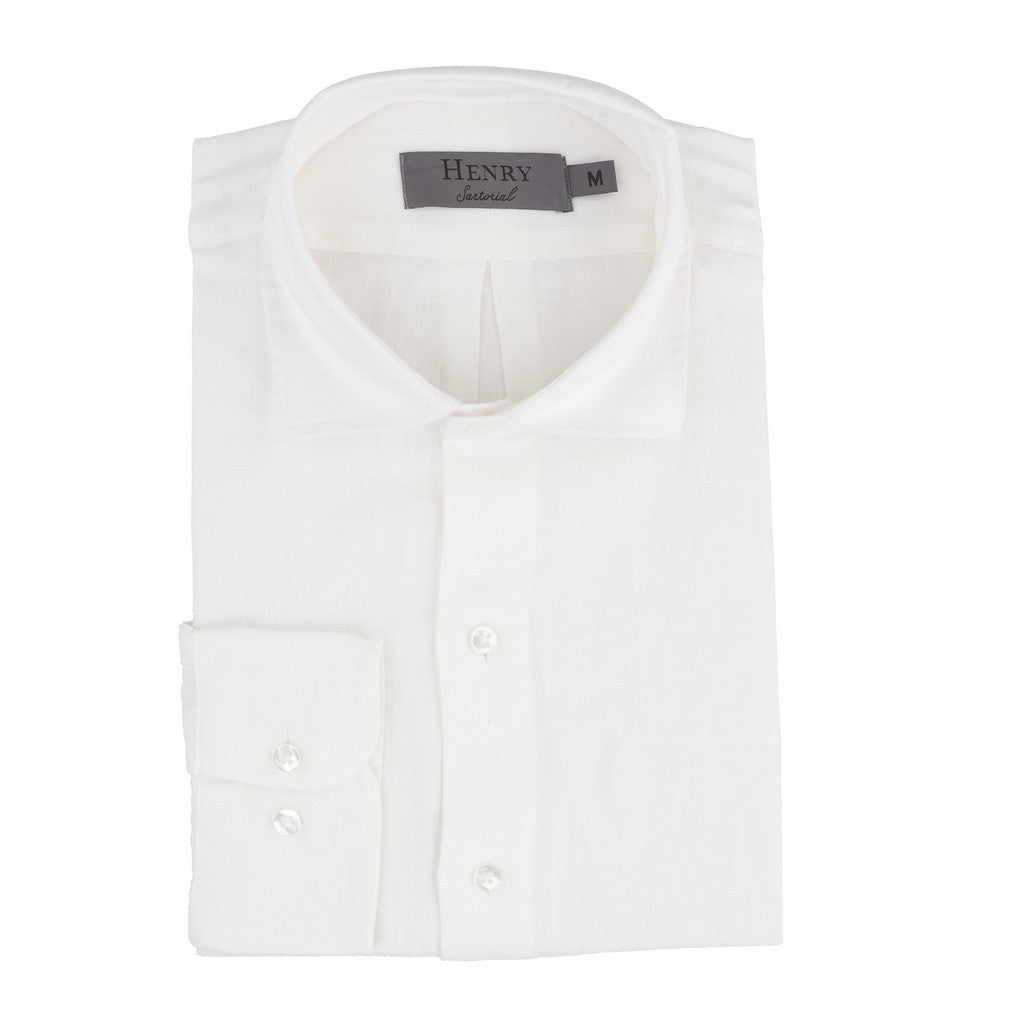 HENRY SARTORIAL Linen Classic Fit Shirt WHITE - Henry Bucks