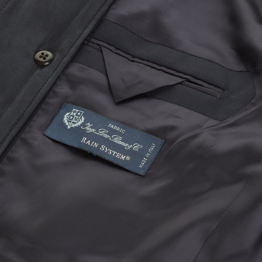 HENRY SARTORIAL Merino Overcoat With Removable Facing NAVY REG - Henry Bucks