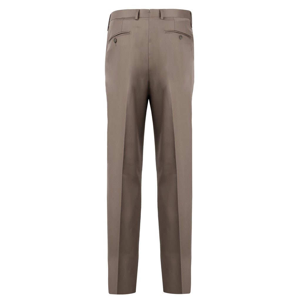 HENRY SARTORIAL Merino Wool Pleat Front Trouser TAN - Henry Bucks