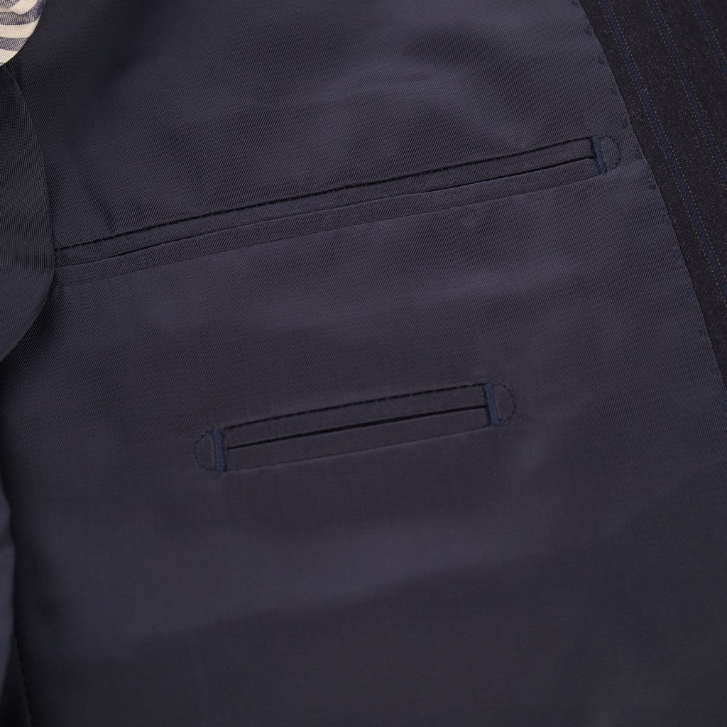 HENRY SARTORIAL Pinstripe Notch Lapel Suit NAVY REG - Henry Bucks