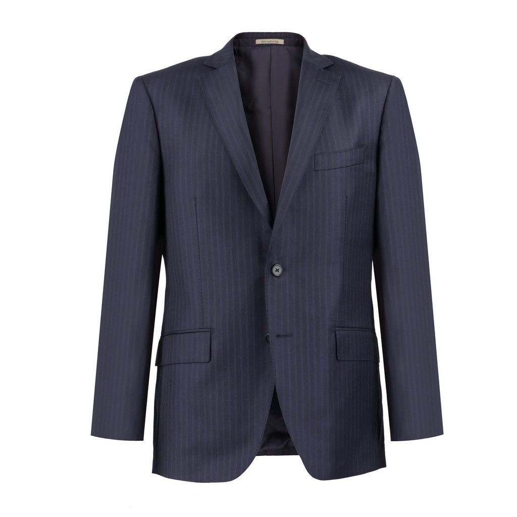 HENRY SARTORIAL Pinstripe Notch Lapel Suit NAVY REG - Henry Bucks