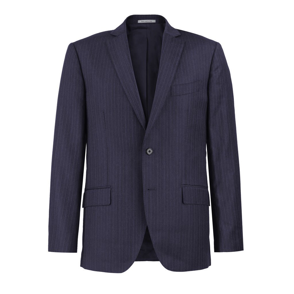 HENRY SARTORIAL Pinstripe Peak lapel Suit NAVY REG - Henry Bucks