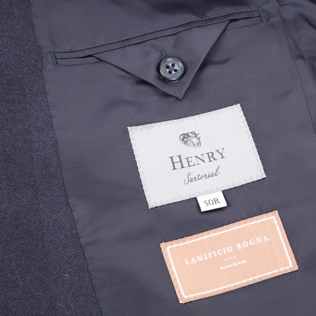 HENRY SARTORIAL Rogna Wool Silk Blazer NAVY - Henry Bucks