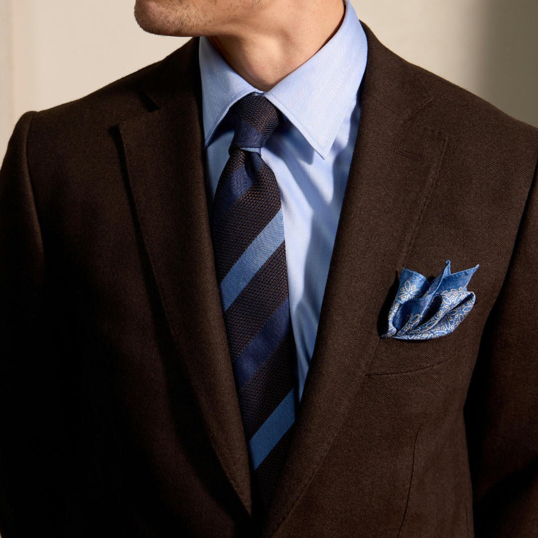 HENRY SARTORIAL Silk Pocket Square BLUE - Henry Bucks