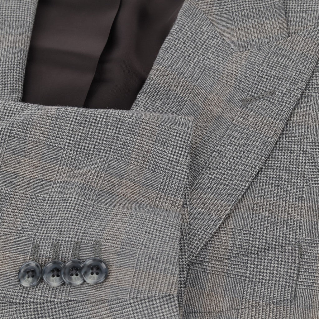 HENRY SARTORIAL VBC S110's Wool Houndstooth Check Suit BLACK - Henry Bucks
