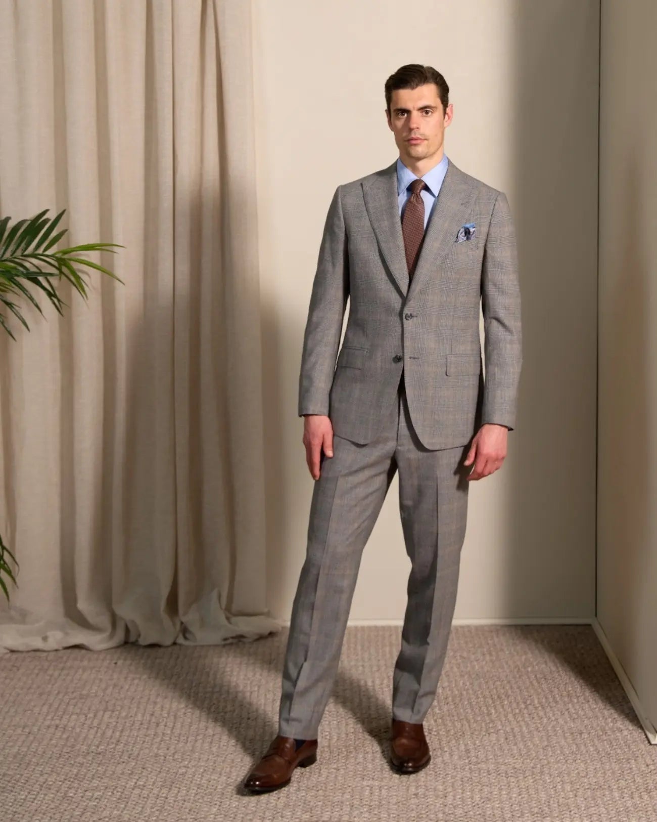 HENRY SARTORIAL VBC S110's Wool Houndstooth Check Suit BLACK - Henry Bucks