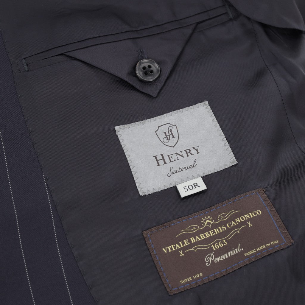 HENRY SARTORIAL VBC Wool Stripe Suit NAVY - Henry Bucks
